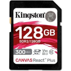  KINGSTON Memóriakártya SDXC 128GB Canvas React Plus UHS-II 300R/260W U3 V90
