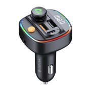 DEVIA Bluetooth FM-transmitter/autós gyorstöltő 30W PD+QC 2xUSB/AUX/MP3