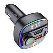 DEVIA Bluetooth FM-transmitter/autós gyorstöltő 30W PD+QC 2xUSB/AUX/MP3