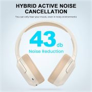 Edifier W820NB Plus ANC vezeték nélküli zajszűrős Bluetooth bézs fejhallgató