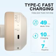 Edifier W820NB Plus ANC vezeték nélküli zajszűrős Bluetooth bézs fejhallgató