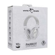 WHITE SHARK PARROT-W/G, GH-2440W/G, gamer fejhallgató, fehér/szürke