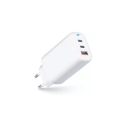   BLACKBIRD Hálózati töltő 65W PD 2x USB-C, 1x USB csatlakozó, Fehér