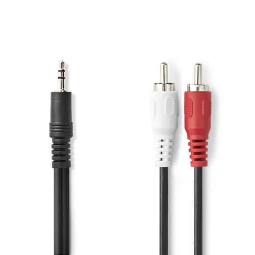Nedis CAGL22200BK10 3,5mm jack - 2 RCA kábel, 1m