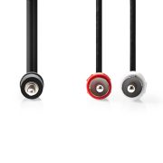 Nedis CAGL22200BK10 3,5mm jack - 2 RCA kábel, 1m