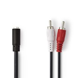   Nedis CAGP22255BK02 3,5mm sztereó Jack alj - 2 RCA kábel, 20cm