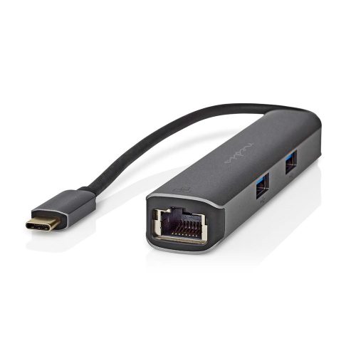 Nedis USB-C dokkoló adapter, 1xRJ45, 1xHDMI, 3xUSB-A