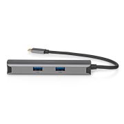 Nedis USB-C dokkoló adapter, 1xRJ45, 1xHDMI, 3xUSB-A