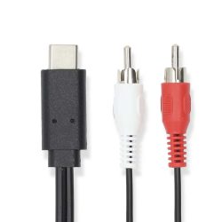   Nedis CCGL64240BK10 USB-C 3.2 Gen 1 - 2RCA adapter kábel, 1m