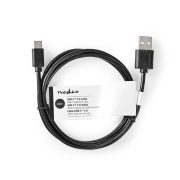 Nedis CCGT60600BK20 USB-A - USB-C (Type-C) kábel, 2m