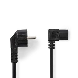   Nedis CEGL10020BK20 táp kábel IEC-320-C13, 3 x 0.75 mm, pipa csatlakozó, hossz 2m