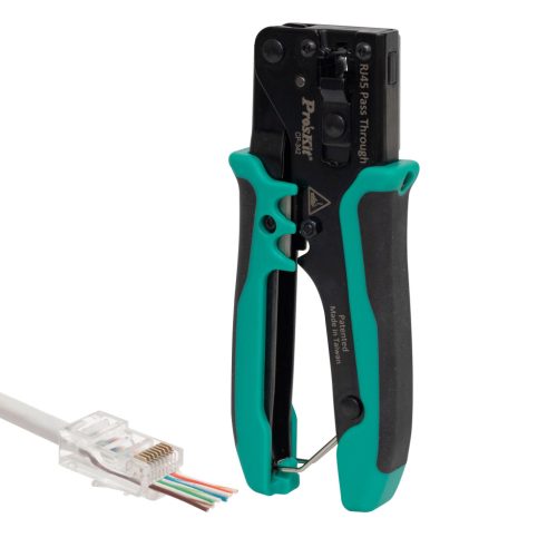 Pro'sKit CP-342 RJ45 gyorskrimpelő fogó átmenő csatlakozókhoz