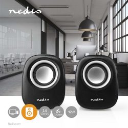 Nedis 2.0 PC hangszóró 12W 3,5mm jack + USB tápellátás