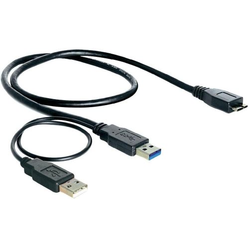 Logilink CU0072 USB 3.0 Y kábel 2xA USB - B MicroUSB 1m