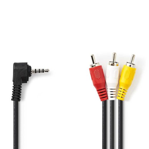 Nedis CVGP22400BK10 Composit-video 3,5mm Jack-3RCA kábel 1m