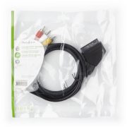 Nedis CVGP31130BK10 Scart - 3RCA kábel kapcsolóval, 1m