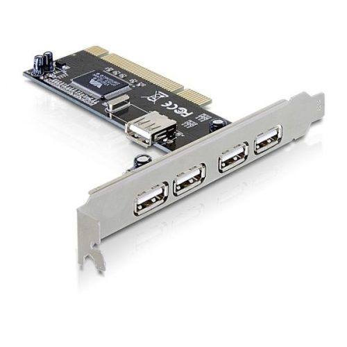 DeLock 4x külső USB2.0 1x belső USB2.0 PCI bővítőkártya
