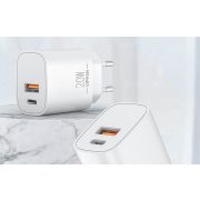 Vfan E08 dupla USB fali töltő, QC 18W, USB-A, USB-C