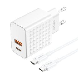   Foneng EU42 QC3.0 dupla fali gyorstöltő, 1m USB-C kábellel