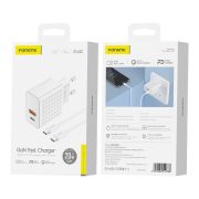 Foneng EU42 QC3.0 dupla fali gyorstöltő, 1m USB-C kábellel