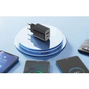 Foneng EU66 QC3.0 dupla fali gyorstöltő, 1m USB-C kábellel