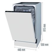 Gorenje GV520E10 beépíthető keskeny mosogatógép 11 terítékes