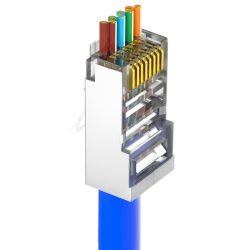   Nestron NPN-RJ45 1C6PTSF-PC10 Árnyékolt RJ45 csatlakozó; Cat6; átfűzhető; 10db/csomag