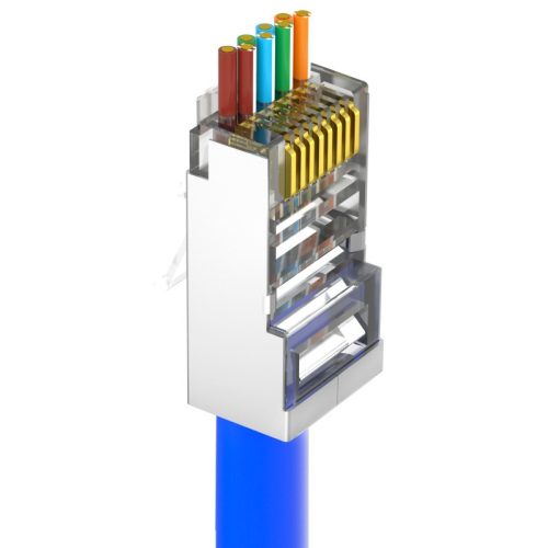 Nestron NPN-RJ45 1C6PTSF-PC10 Árnyékolt RJ45 csatlakozó; Cat6; átfűzhető; 10db/csomag