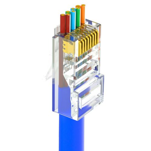 Nestron NPN-RJ45 1C6PTU-PC10 UTP RJ45 csatlakozó; Cat6; átfűzhető; 10db/csomag