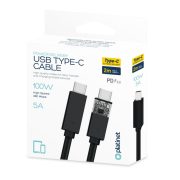 PLATINET USB-C - USB-C kábel, 3.1, 5A, fekete, 2m