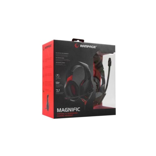 Rampage RM-K7 Magnific 7.1 fejhallgató fekete-piros