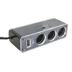 SAL SA023 szivargyújtó elosztó 3x5A. USB 0,5A