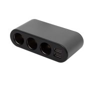 Home SAU80W 3 utas szivargyújtó elosztó, 2xUSB, voltmérővel