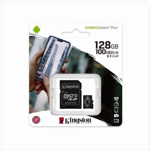 Kingston 128GB microSD Canvas Select Plus memóriakártya+adapter