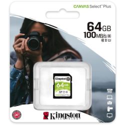   Kingston 64GB microSD+adapter Canvas Select Plus memóriakártya
