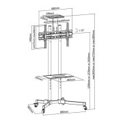 Stell SOS4000 padlóállvány TV-hez, 40-70", 50kg