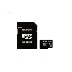 Silicon Power 8GB MicroSDHC memória kártya + adapter