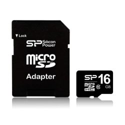 Silicon Power 16GB microSD + adapter memóriakártya