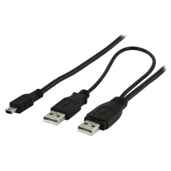ValueLine VLCP60350B10 USB A - miniUSB Y kábel