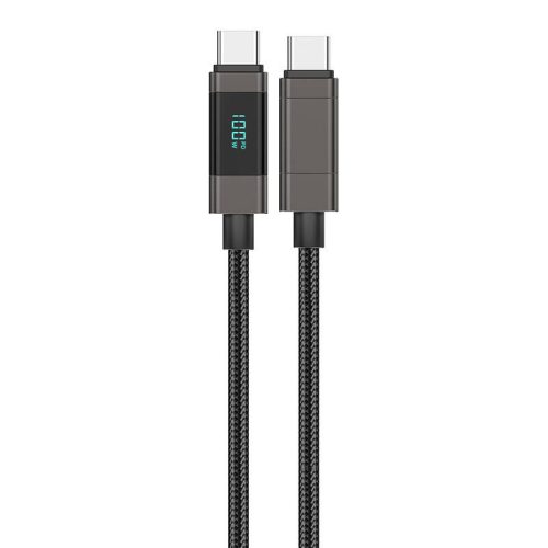 Foneng XS05 OD4.0 100W kijelzős USB-C - USB-C (Type-C) kábel, 1,2m