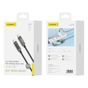 Foneng XS05 OD4.0 100W kijelzős USB-C - USB-C (Type-C) kábel, 1,2m