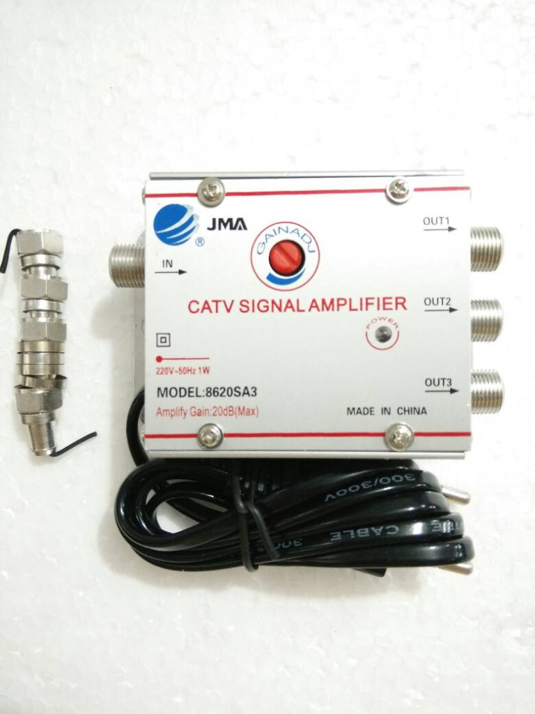 JMA CATV antennajel erősítő 20dB max. 3 kimenettel
