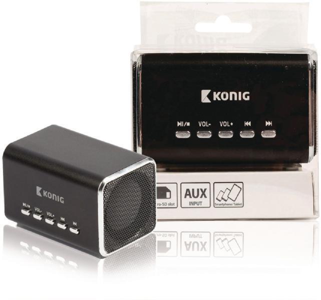 König CSPSP100BL mini MP3/MicroSD/AUX sztereó lejátszó