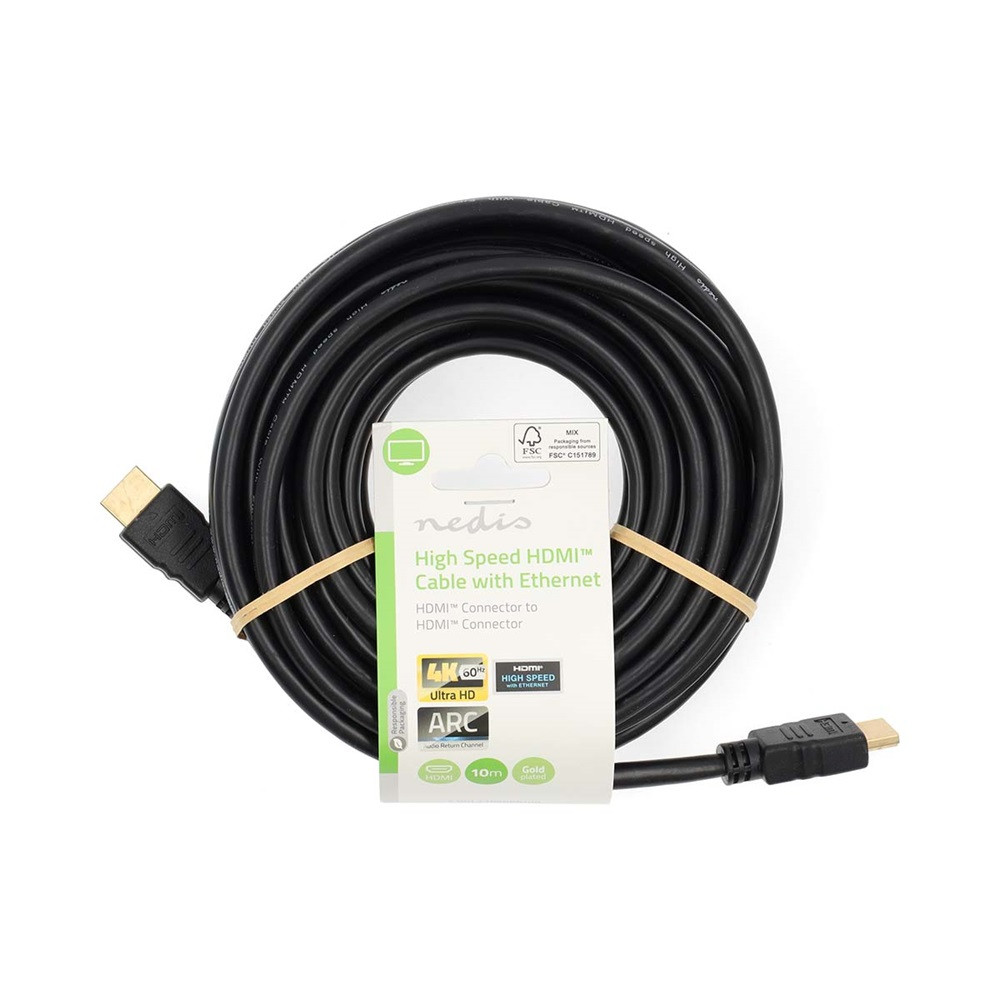 Nedis CVGL34060BK100 ultra HDMI kábel 4k 60Hz ARC ethernettel 10m